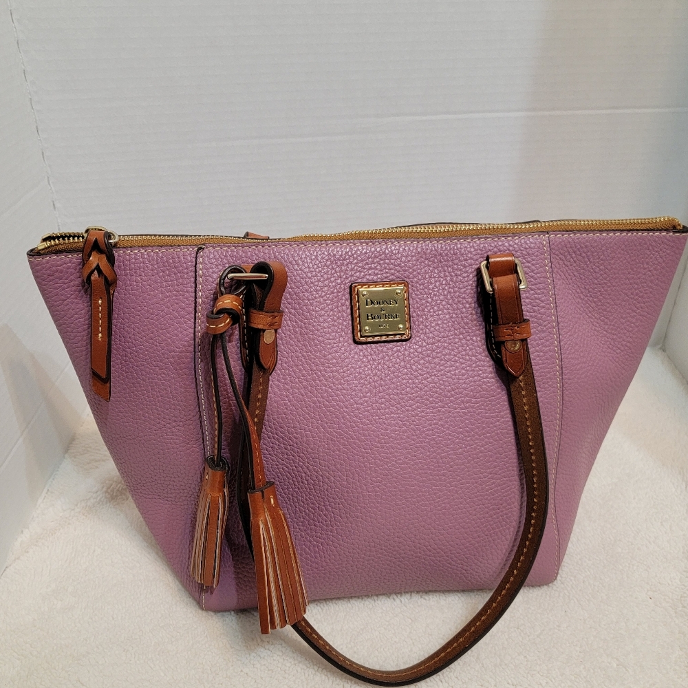 Dooney & Bourke Tote Handbag Purse Pebble Grain Large Zip Top Mauve
